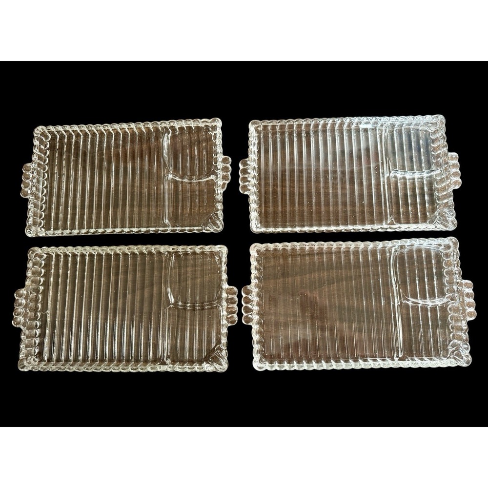 Vintage Hazel Atlas Sip, Snack & Smoke Trays – Set of 4 - Mid Century